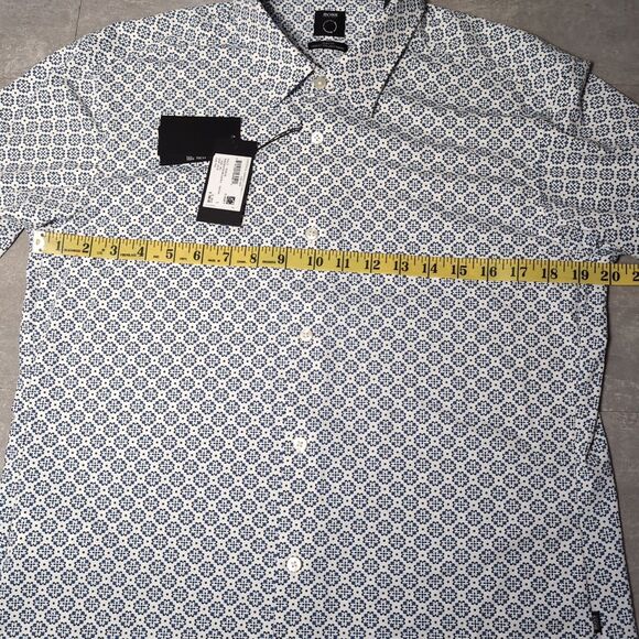 Hugo Boss White Blue Floral Button Down Long Sleeve Collar Shirt Large NWT - Picture 3 of 10